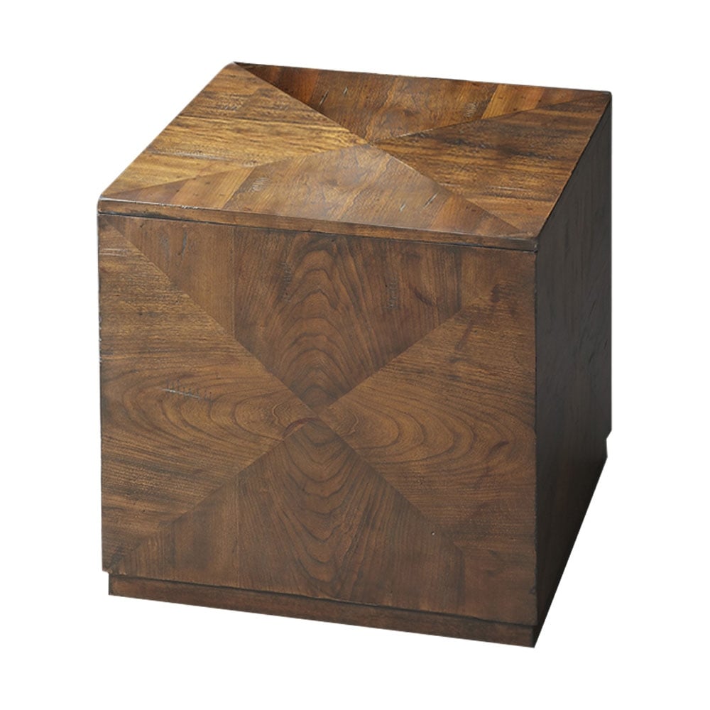 Offex  Transitional Square Wooden Praline Bunching Cube - Medium Brown