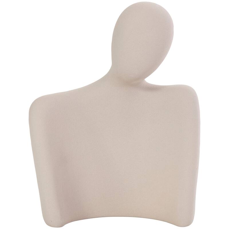 Cream Ceramic Nesting Family People Decorative Sculpture (Set of 3)