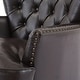 preview thumbnail 9 of 9, Tafton Oversized Brown Leather Tufted Club Chair by Christopher Knight Home