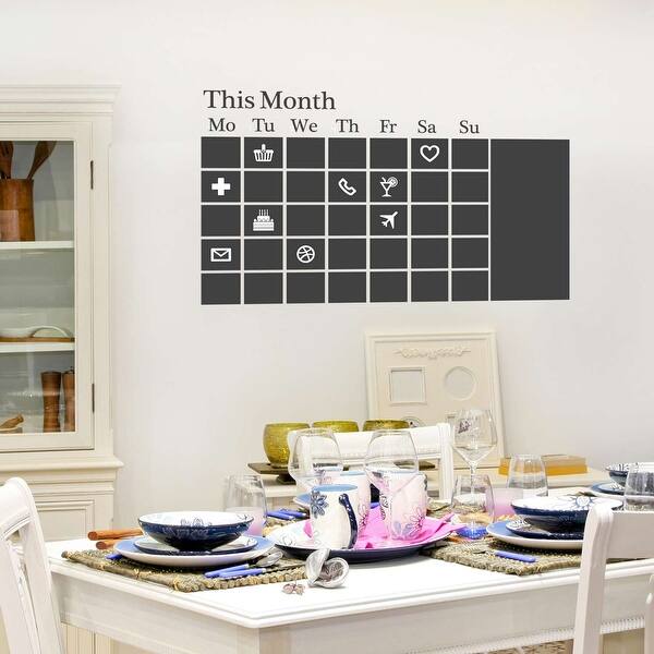 slide 2 of 5, Walplus Calendar Blackboard Chalkboard Wall Sticker Decal Home Decor