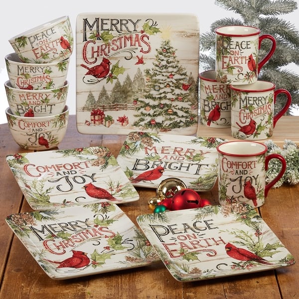 Certified International Evergreen Christmas 8 5 Inch Salad Dessert Plates Set Of 4 Overstock 31905817 12 days of christmas dessert plates twelve appetizer snack plate set tienshan. certified international