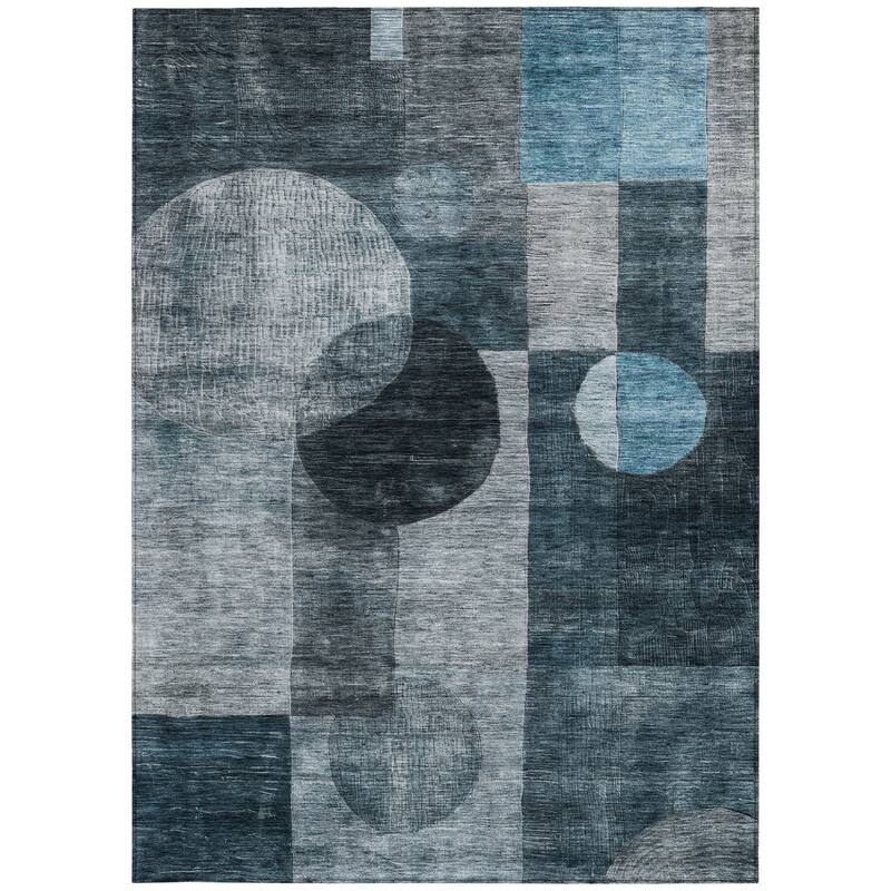 HomeRoots Geometric Transitional Rectangle Outdoor Rug