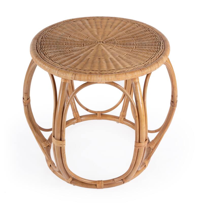 Savannah Woven Rattan Round End Table