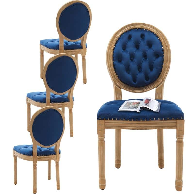 French Style Solid Wood Dining Chair with Nailhead Set of 6