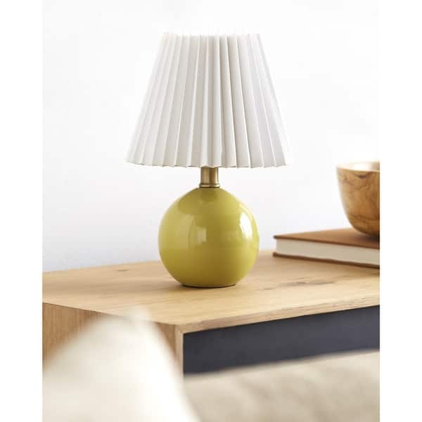 slide 2 of 7, Livabliss Ferez Modern & Contemporary Accent Table Lamp - 12"H x 8"W x 8"D Bright Yellow