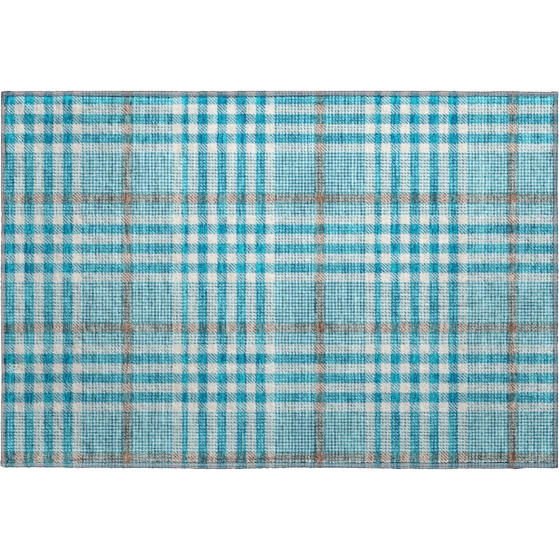 Premium Washable Super Soft Modern Plaid Mayfield Rug