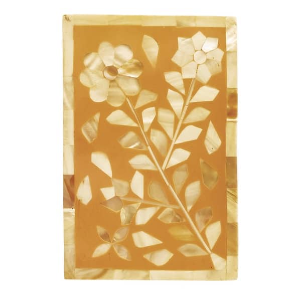 slide 2 of 9, Mother of Pearl and Reclaimed Wood Box with Floral Design - 6.0"L x 4.0"W x 3.0"H Multi - 6.0"L x 4.0"W x 3.0"H