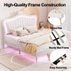 preview thumbnail 7 of 9, Modern Upholstered Princess Bed with Crown Headboard with LED Lights,Queen