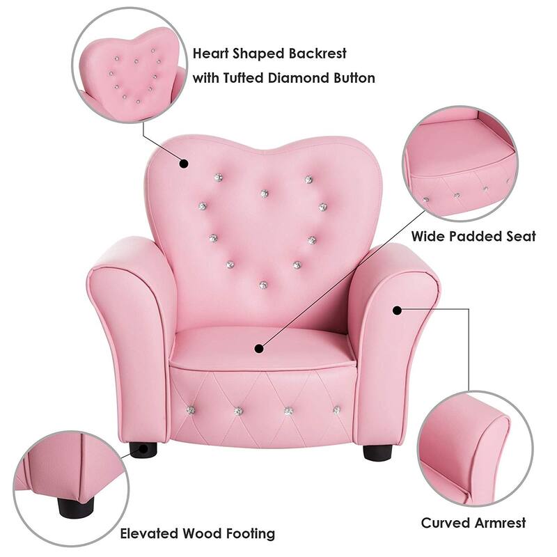 Taylor & Olive Estella Pink Upholstered Kids Chair