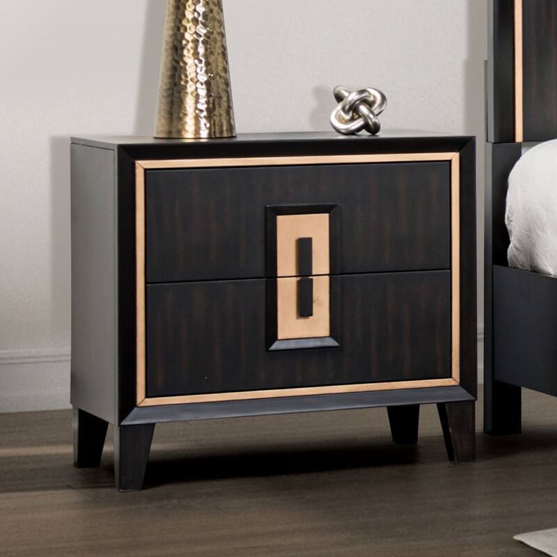 1pc Bedside Nightstand Wooden Finger Pull Drawer