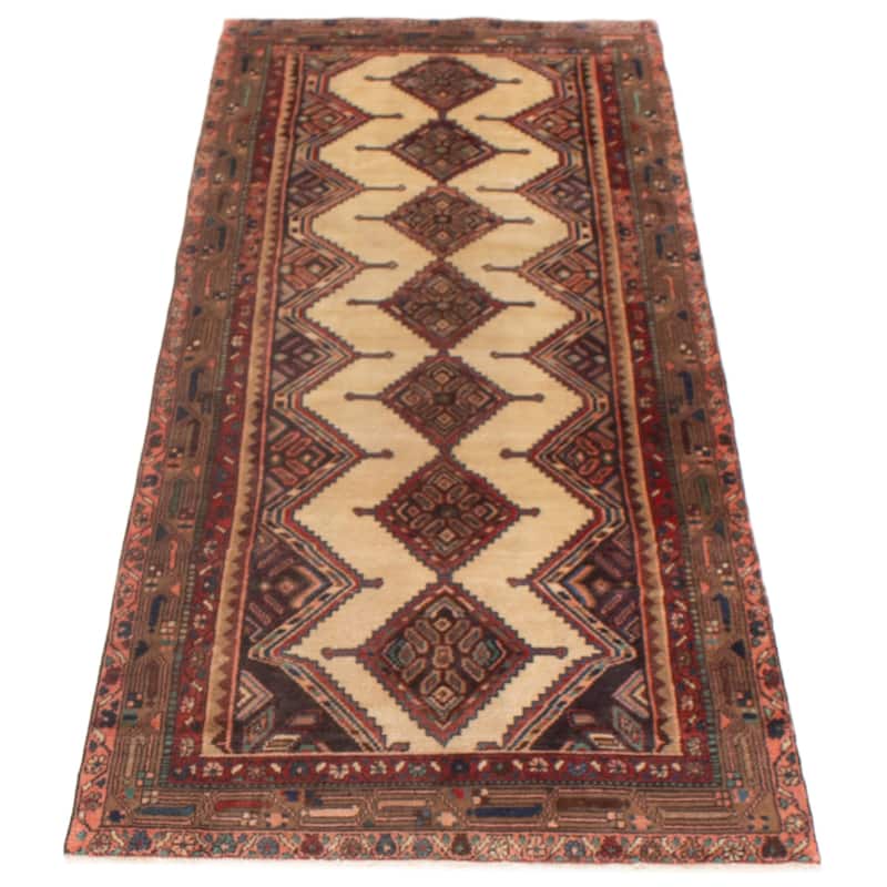 ECARPETGALLERY Hand-knotted Andelz Cream Wool Rug - 3'5 x 9'1