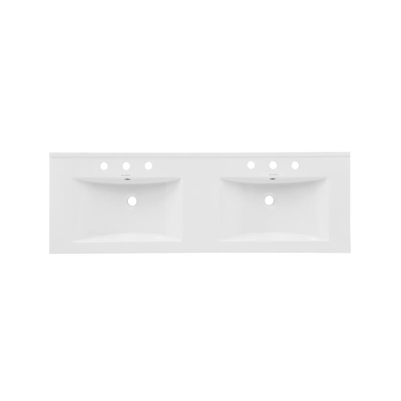 48" Ceramic Vanity Top Double Basins With 3 Holes