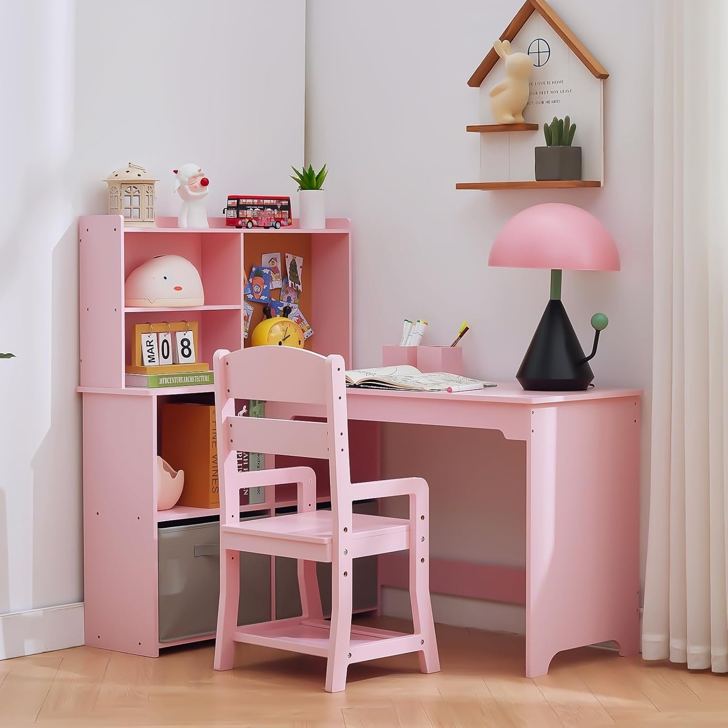୨୧ 木製ドレッサー&デスク ୨୧ Amazon.com: UTEX Kids Desk and Chair Set, Study Desk for Kids with