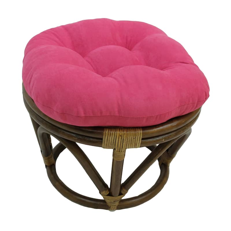 18-inch Round Microsuede Footstool/Ottoman Cushion (Cushion Only) - 18 x 18 - Bery Berry