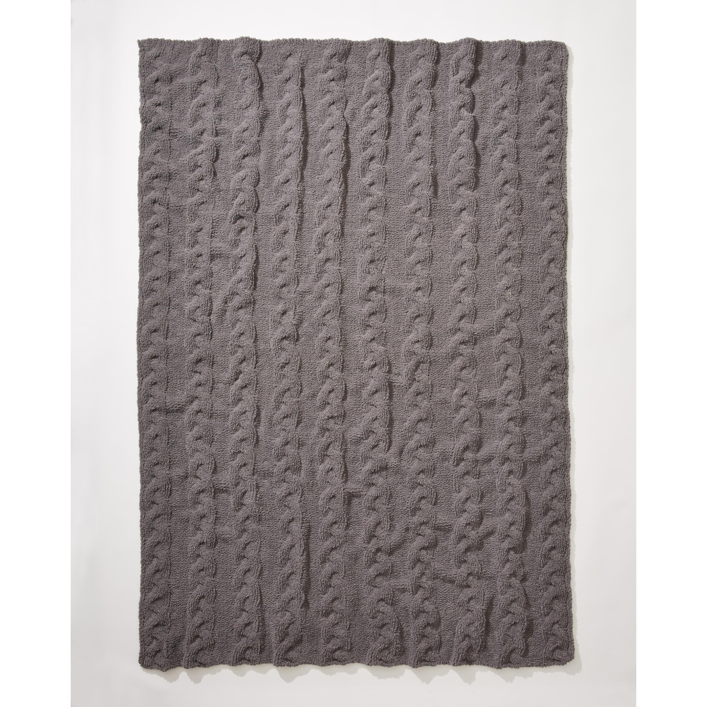 Tommy Bahama Chenille Cable Knit Solid Throw Blanket Burgundy