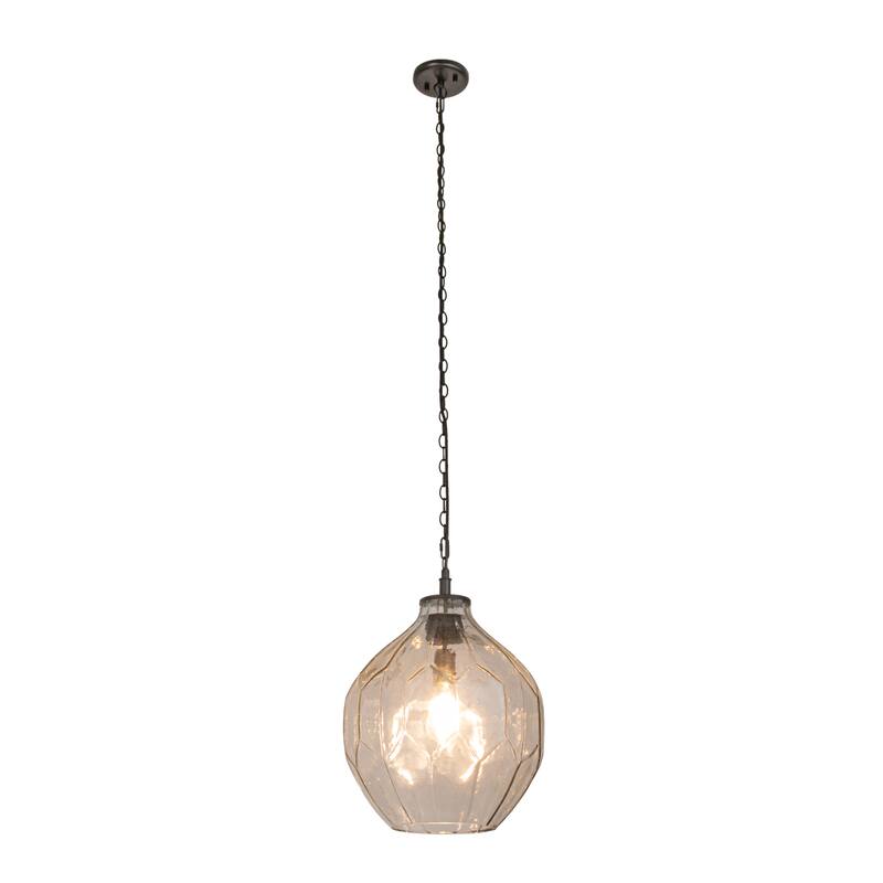 Oversized Glass Ceiling Light - 14.5"L x 14.5"W x 20.5"H