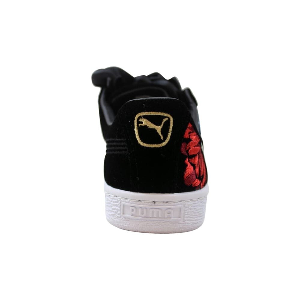 puma basket heart hyper embroidered sneaker black