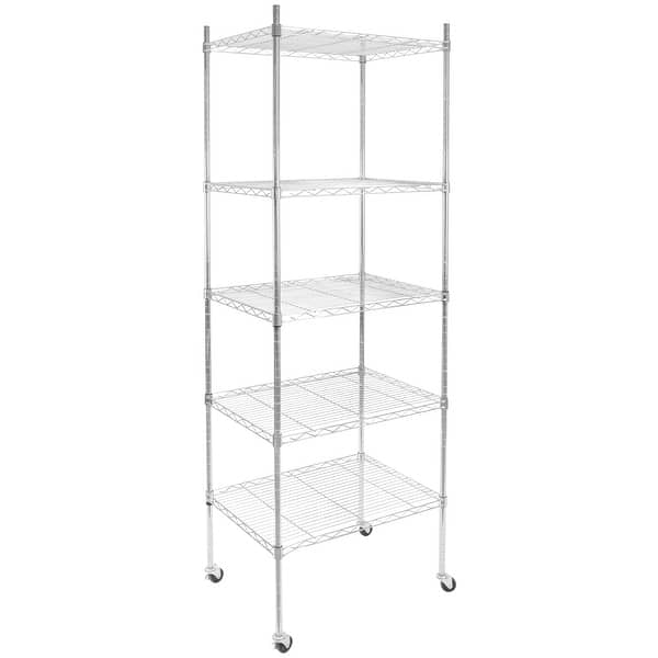slide 2 of 9, Mount-It! 5 Tier Wire Shelving with Wheels | Kitchen Storage