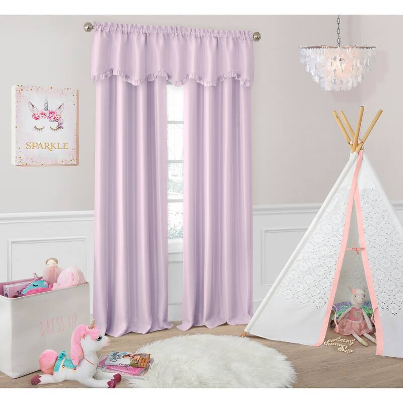 Adaline Nursery and Kid's Room Darkening Window Curtain - 52" W X 63" L - Lavender