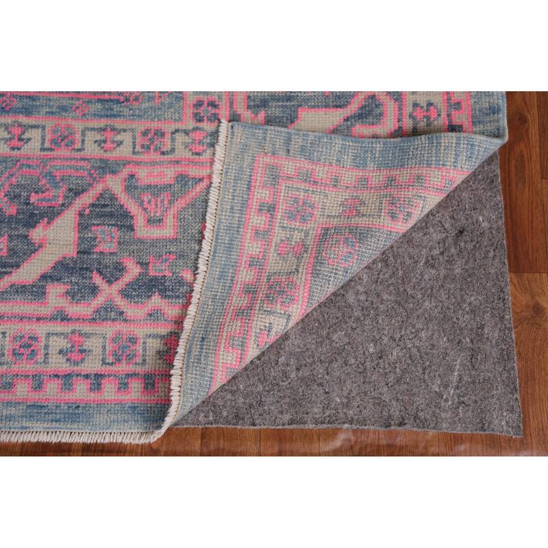 Hand Knotted Oriental 100% Wool Carpet Transitional All-Over Navy Blue & Blues Oushak Area Rug - 10' 3'' X 7' 9''
