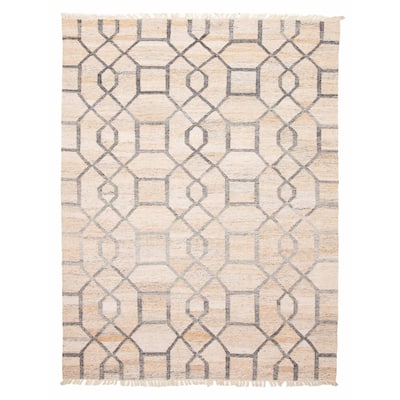 ECARPETGALLERY Flat-Weave Ankara FW Beige Wool Kilim - 5'6 x 7'7
