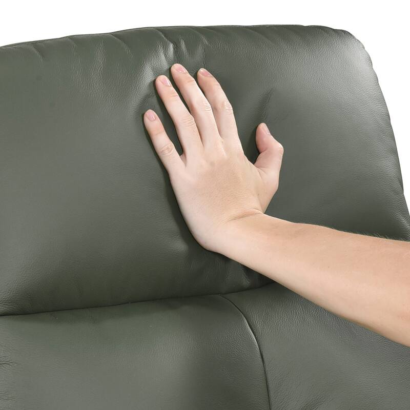 Monte 35.5" Leather Swivel Glider Manual Recliner - 360-Degree Swivel