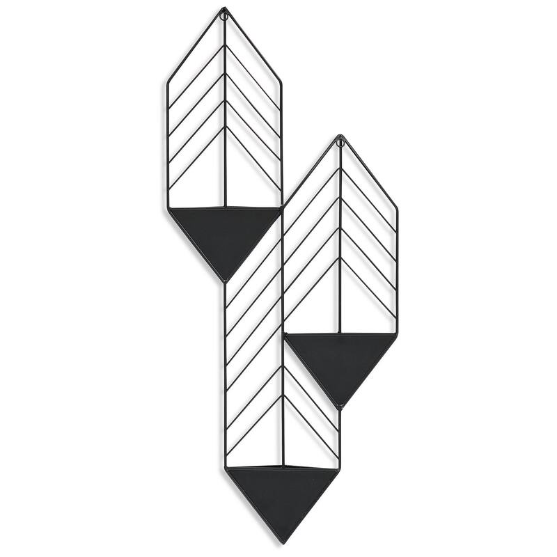 Signature Design by Ashley Dashney Black Indoor/Outdoor Wall Planter - 12"W x 4"D x 28"H