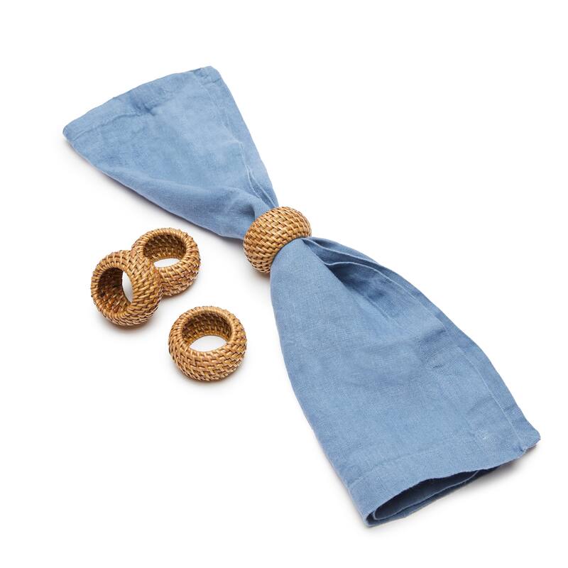 Caravan Eclipse Napkin Ring - Set of 4 - Natural - 2.5 x 2.5