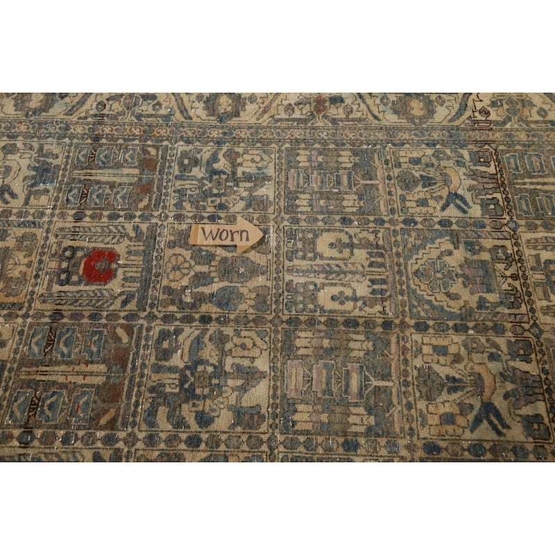 Distressed Bakhtiari Persian Vintage Rug Hand-Knotted Wool Carpet - 5'4"x 10'1"