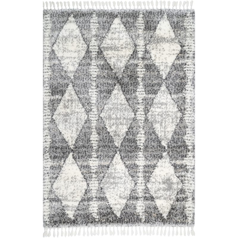 Nuloom Freddie Diamond Banded Contemporary Area Rug with Tassel