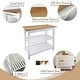 preview thumbnail 30 of 37, 2-shelf Natural Solid Wood Top Kitchen Island - N/A