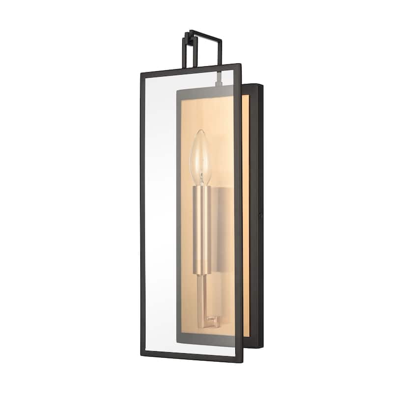 Elk Home Gianni Matte Black With Clear Glass 1 Light Sconce - 17''