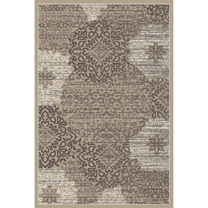 Admire Home Living Plaza Modern Abstract Damask Pattern Area Rug