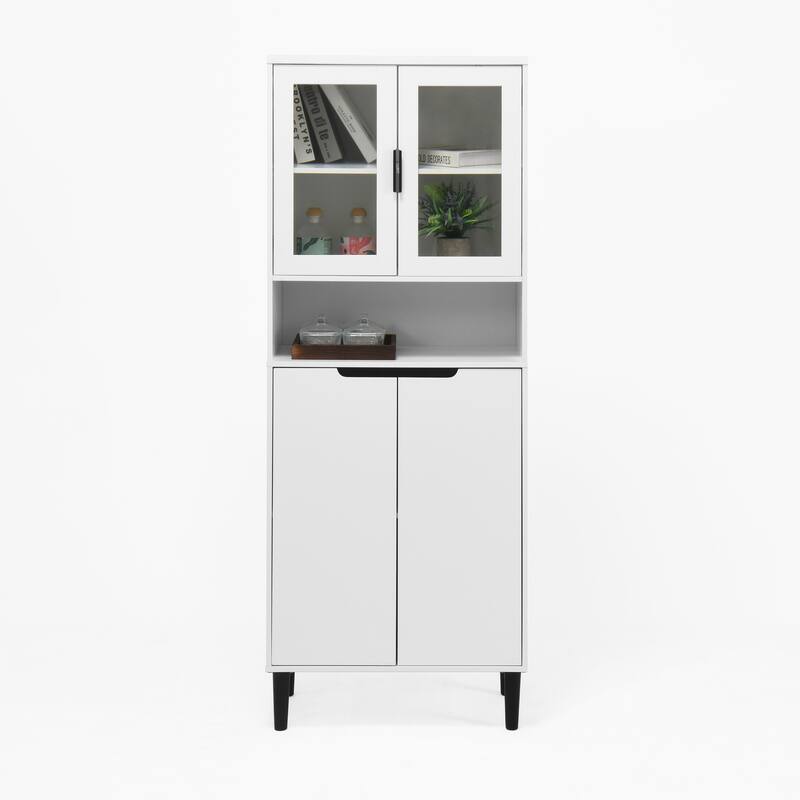 Tall Storage Show Cabinet - White