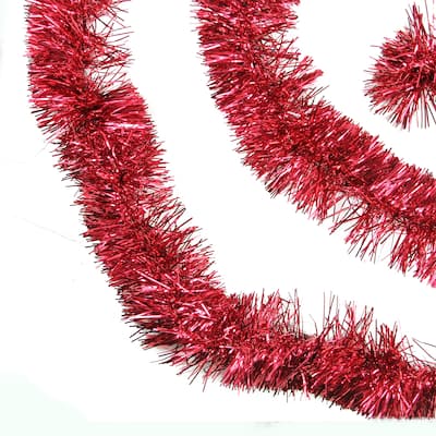 50' Traditional Shiny 6 Ply Christmas Foil Tinsel Garland - Unlit