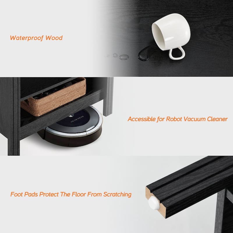 WAMPAT 70 Inch TV Stand for 75 Inch TV, Classic TV Console Table Entertainment Media Stand , Black