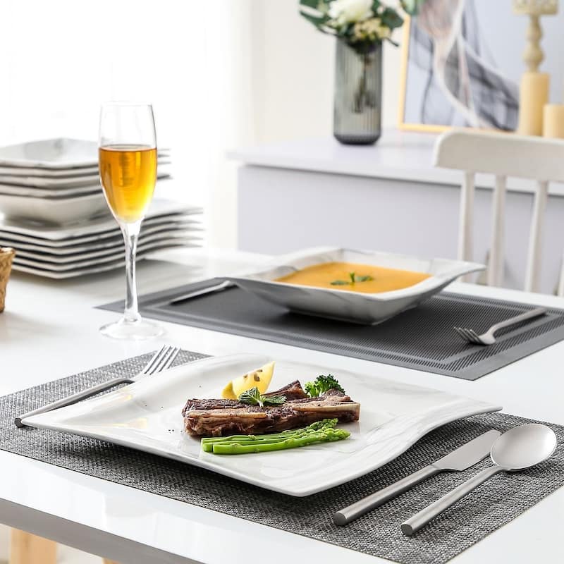 MALACASA Flora 12-Piece Porcelain Dinner Set (Service for 6)