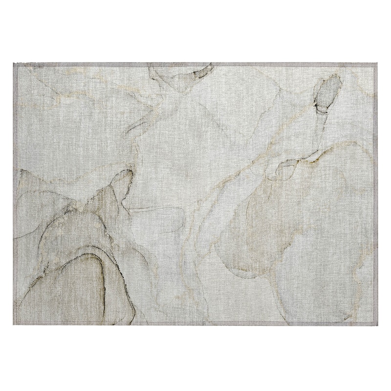 Machine Washable Indoor/ Outdoor Abstract Chantille Rug