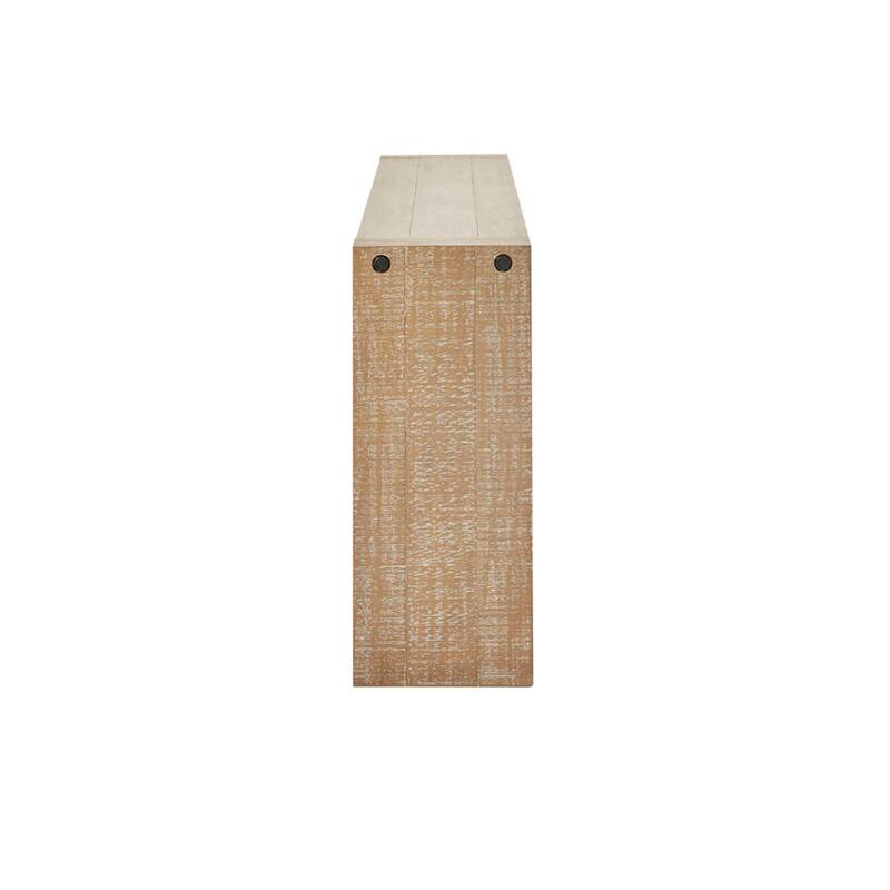 Roomfitters 64-Inch Modern Solid Wood Console Table, Distressed Reclaimed Wheat Finish, Narrow Entryway or Kitchen Counter Table