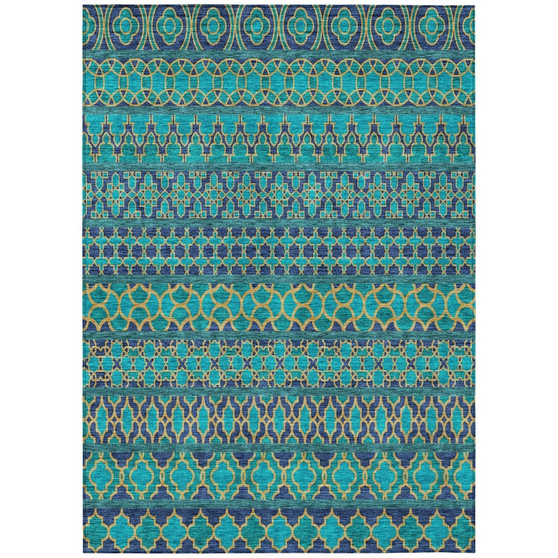 HomeRoots Quatrefoil Transitional Rectangle Outdoor Rug