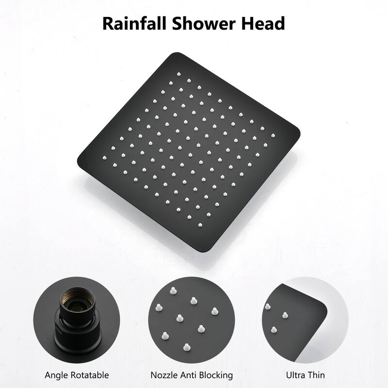 Shower Head,Rainfall Shower Head/Handheld Shower Combo 6 Settings Adjustable Anti-leak Shower Head, Height/Angle Adjustable