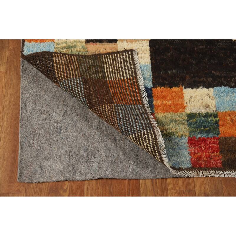 Checkered Moroccan Oriental Area Rug Handmade Wool Carpet - 6'0" x 7'8"