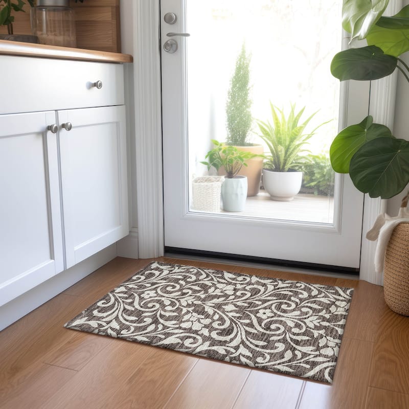 Machine Washable Indoor/ Outdoor Chantille Traditional Rug