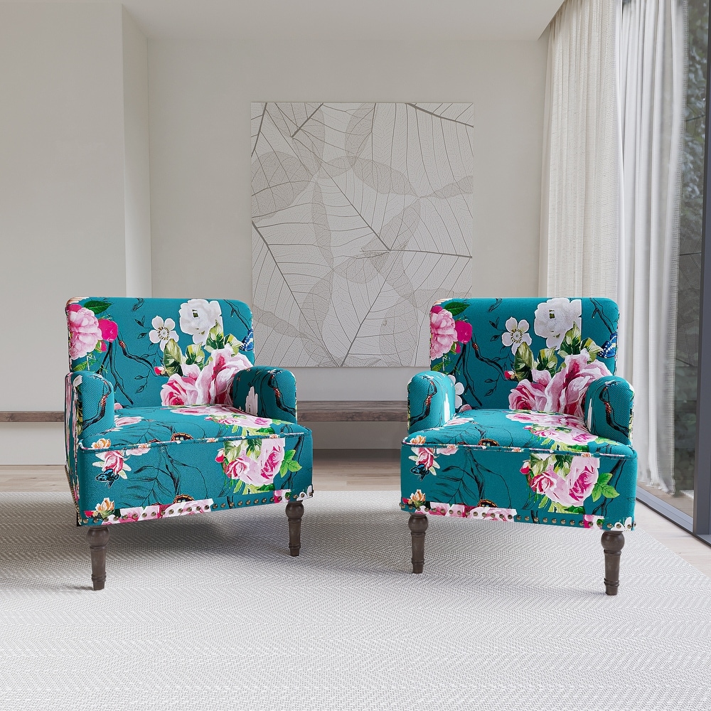 Floral armchairs for discount sale