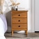 preview thumbnail 36 of 47, Walker Edison Bullrushes Solid Wood 3-Drawer Nightstand Natural