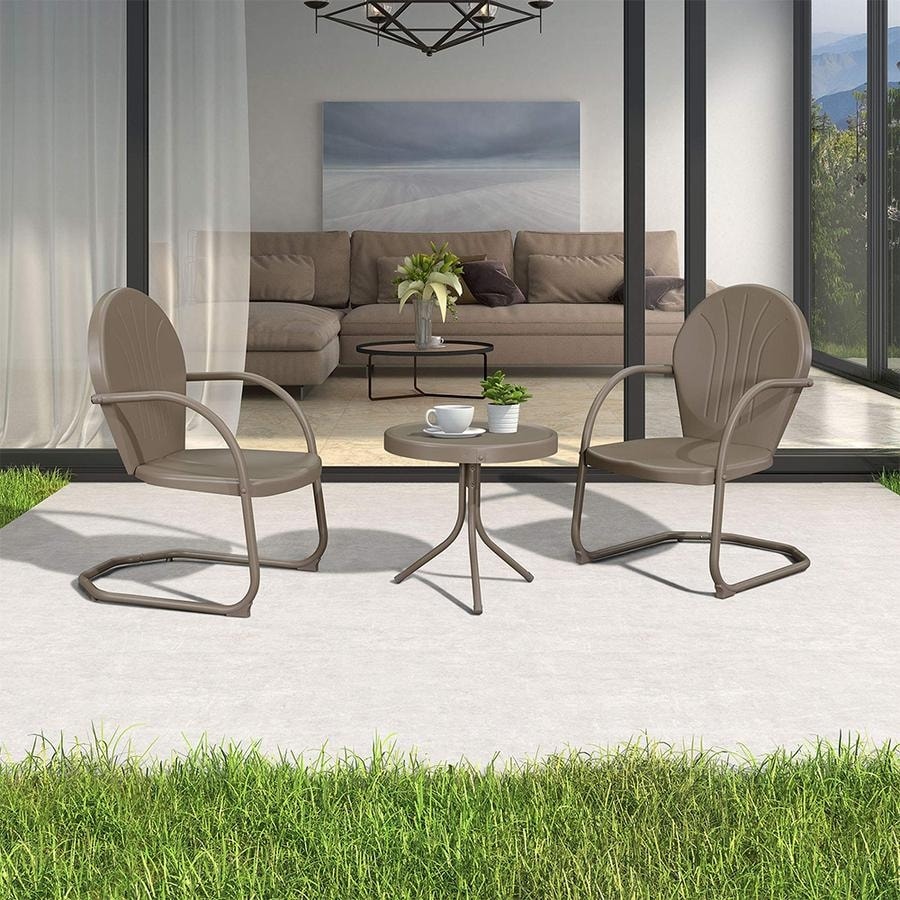 Yaheetech 3 Piece Outdoor Bistro Table Set For Garden Backyard, White