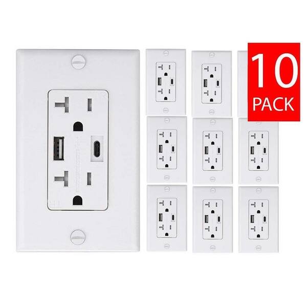 Shop White 20a 4 0a High Speed Charging Usb Type A C Charger
