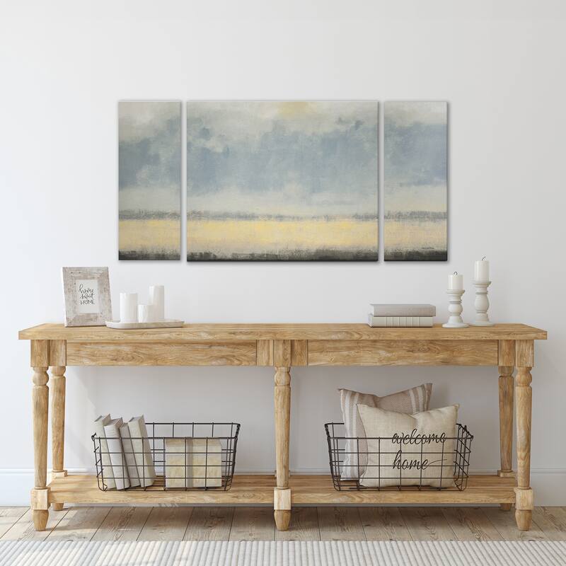 'Warm Coastal Breeze' 3 Piece Wrapped Canvas Wall Art Set by Norman Wyatt Jr.