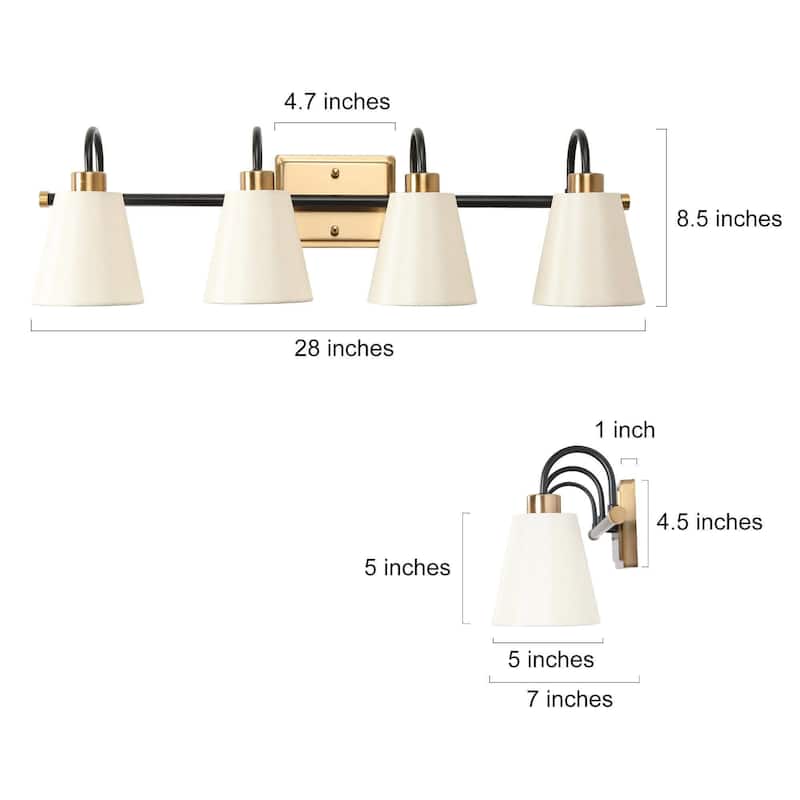 Barr Mid-century Modern 4-Light Bathroom Vanity Light Fabric Wall Sconce