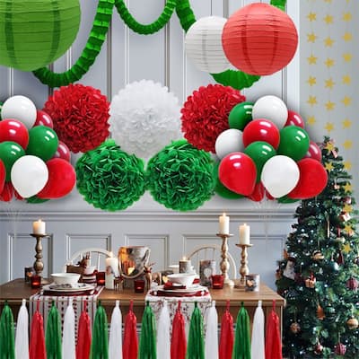 Christmas Decorations-Wall Decoration Background Decoration Flower Honeycomb Set Christmas Decorations